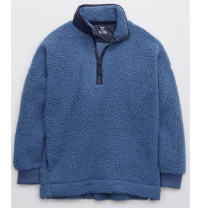 Aerie Dream Sherpa Quarter Zip Sweatshirt